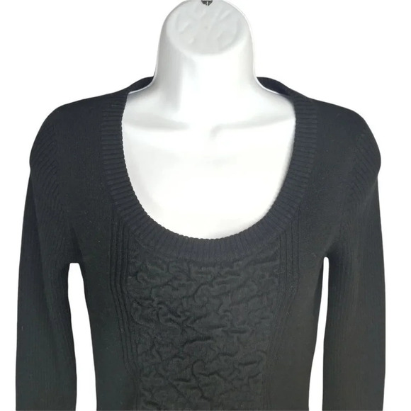 Suzy Shier Extra Long Black Knit Sweater, S - Picture 3 of 9